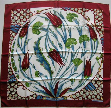 hermes scarf ceramique ottomane|Ceramique Ottomane Hermes Scarf by Toutsy 90 cm Silk Twill.